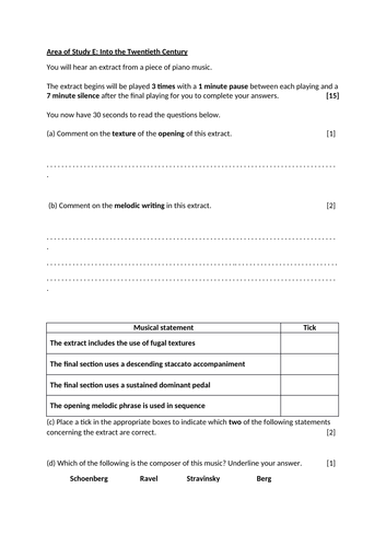 Impressionism Eduqas A Level practice question (unprepared extract)