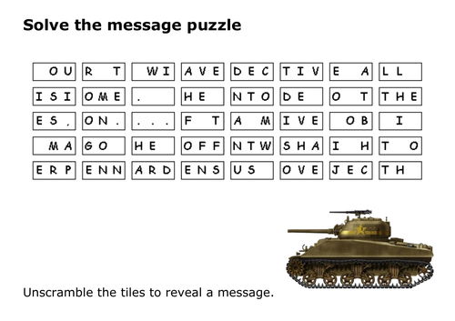 Solve the message puzzle about the Battle of the Bulge