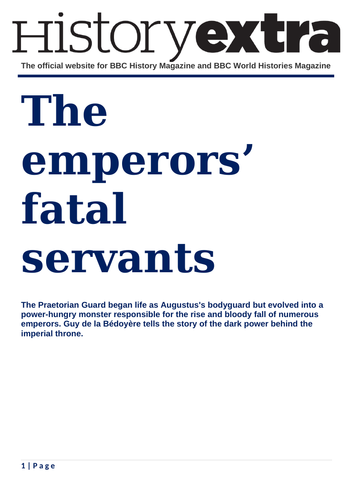 Ezine article - The Emperor's fatal servants