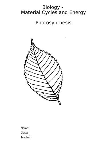 Biology - Photosynthesis - Complete Science Key Stage 3 Unit