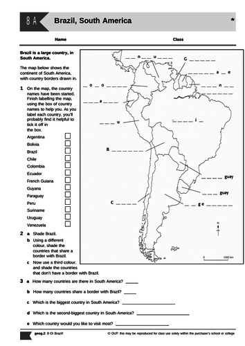 Geography KS3 Brazil - Whole module (8 lessons) including homework and assessment
