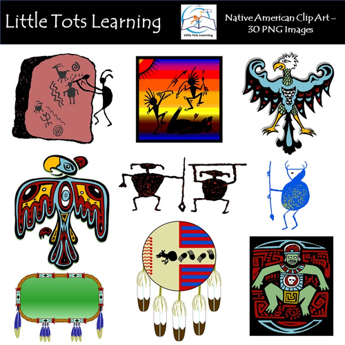 Native American Clip Art - Tribal Elements - Commercial Use