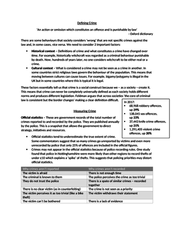 Forensics Revision Guide - AQA A2 Psychology