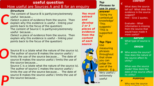 Student exam question guide on source utility