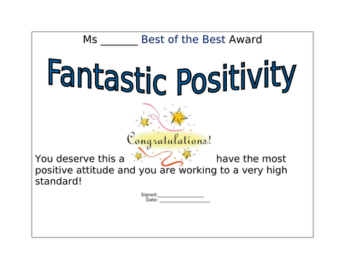 Positivity Award