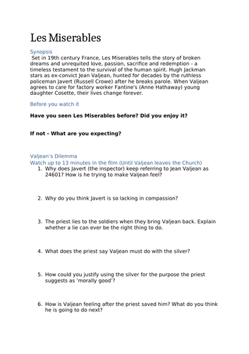 Moral Issues in Movies - Worksheets and Teacher Guides