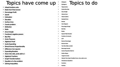 Predicted Paper for 2/3 Edexcel Higher GCSE