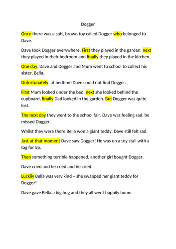 Dogger Talk For Writing Year 1