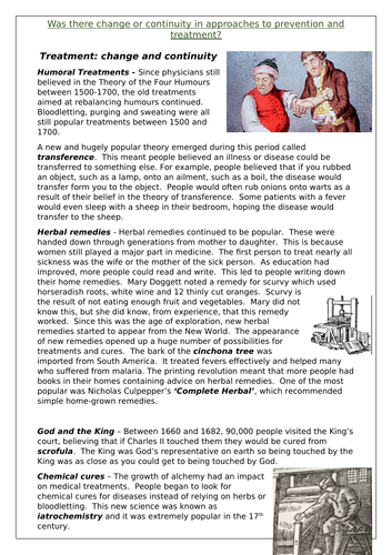 Treatments 1500-1700 change or continuity