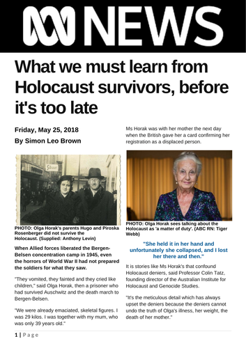 What we must learn from Holocaust survivors, before it's too late