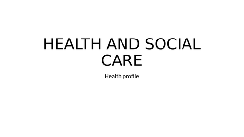 BTEC Tech Health and Social Care Component 3(B) - Unit of Work