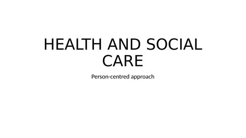 BTEC Tech Health and Social Care Component 3(C) - Unit of Work