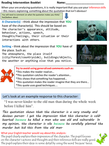 A lovely, well-presented reading intervention booklet.