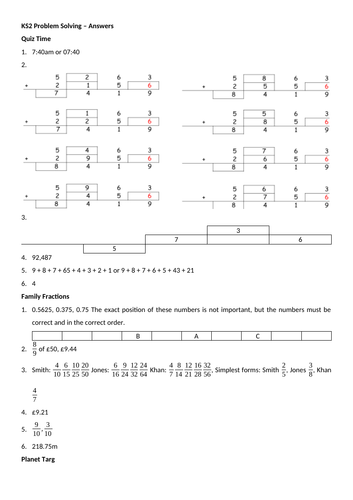 maths problem solving booklet