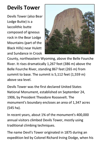 Devils Tower Handout