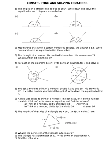 GCSE Edexcel Maths Algebra Forming Equations