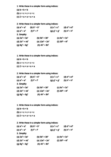 GCSE Edexcel Maths Algebra Indices