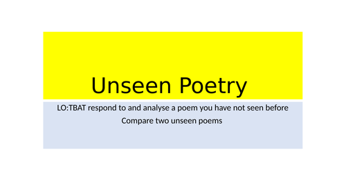 Unseen Poetry