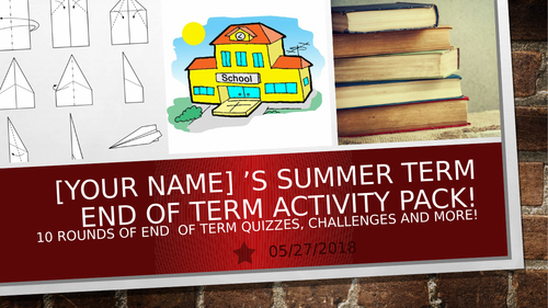 10 End of Term Games Activities Quizzes