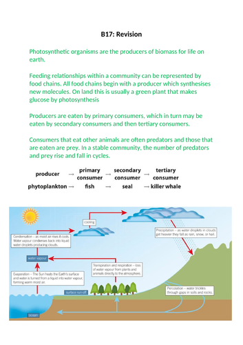 AQA GCSE BIOLOGY 9-1 CHAPTER B17: COMPLETE REVISION