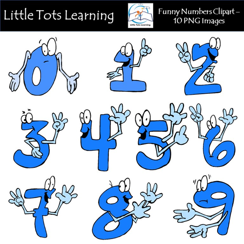 Numbers Clipart / Funny Emoticon Numbers Clipart / Number Faces