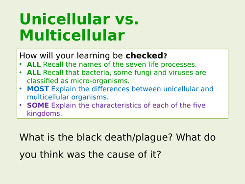 Exploring Science 8D- Unicellular Organisms