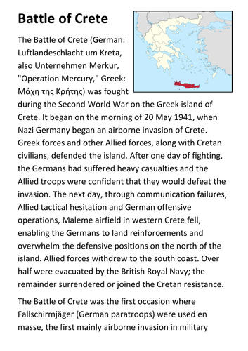 Battle of Crete Handout