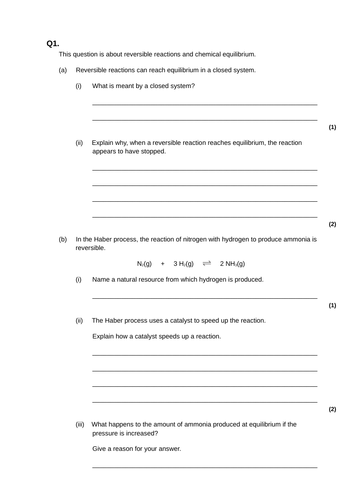 GCSE AQA Chemistry Rates of Reaction Revision Worksheets HT | Teaching ...