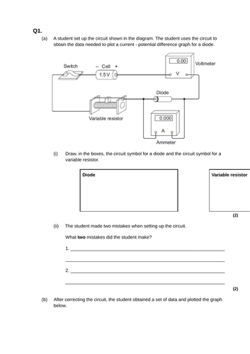 GCSE AQA Physics Electricity Revision Worksheets HT 3