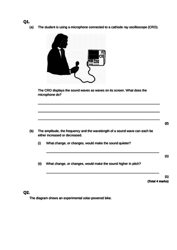GCSE AQA Physics Electricity Revision Worksheets HT 4