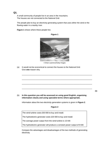 GCSE AQA Physics Electricity Revision Worksheets HT 5