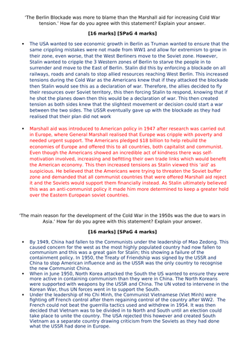 Grades 9-1 AQA Cold War revision