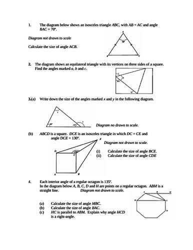 GCSE Edexcel Maths Angles Interior and Exterior - Triangles