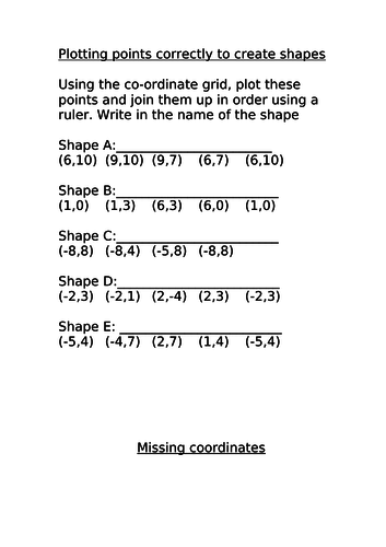 GCSE Edexcel Maths Shapes Coordinates