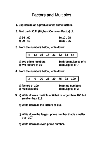 GCSE Edexcel Maths  Prime Numbers