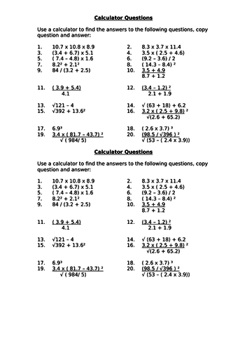 GCSE Edexcel Maths  Number Calculator