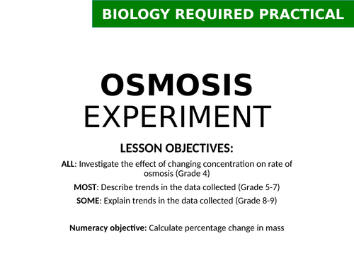2018 AQA GCSE Biology Unit 1 (B1): Osmosis Required Practical