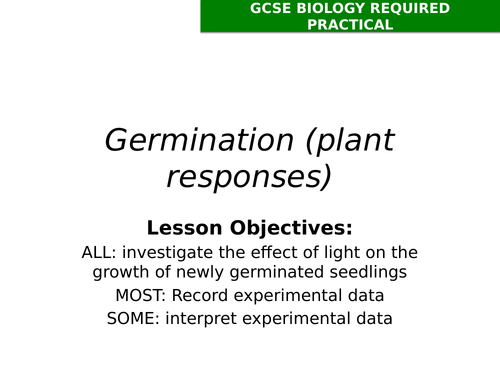 2018 AQA GCSE Biology Unit 2 (B2): Germination (Plant Responses) Required Practical