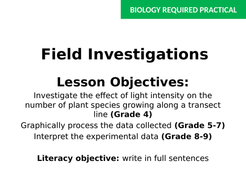 2018 AQA GCSE Biology Unit 2 (B2): Field Investigations Required Practical