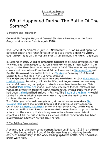 Was Haig the butcher of the Somme?