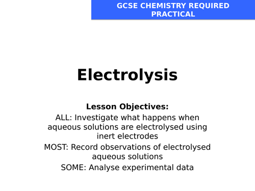 2018 AQA GCSE Chemistry Unit 1 (C1): Electrolysis Required Practical