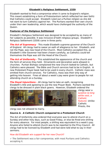 Elizabeth's Religious Settlement