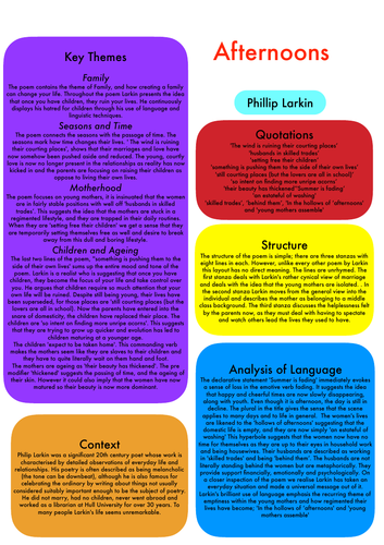 Afternoons by Phillip Larkin full analysis.