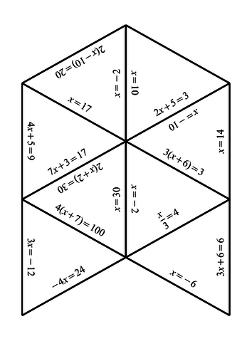 GCSE Edexcel Maths Algebra Tarsia Linear Expressions and Equations