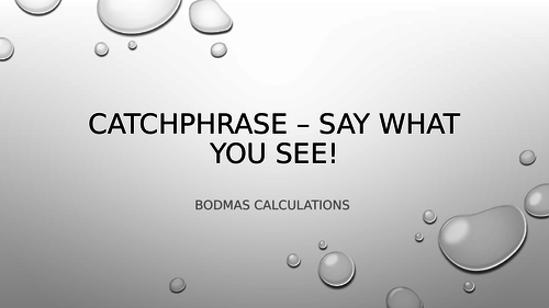 BODMAS Catchphrase