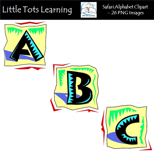 Safari Alphabet Clip Art - Alphabet Letters - Commercial Use