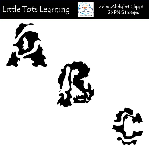 Zebra Alphabet Clip Art - Alphabet Letters - Commercial Use