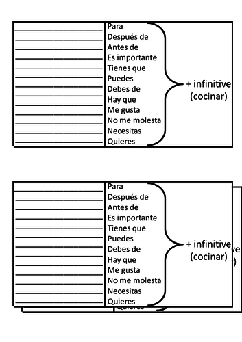 Food and Infinitive Structures