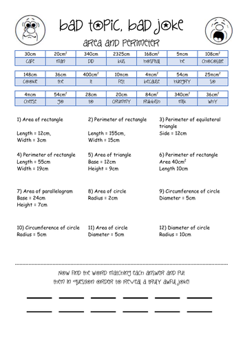 Area and perimeter collect a joke