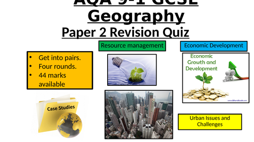 AQA Geography GCSE 9-1 - Paper 2 revision quiz